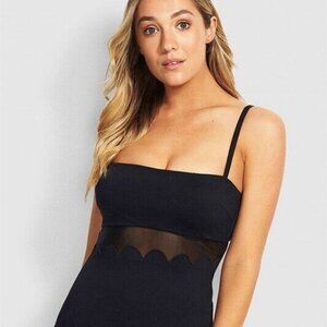 Seafolly Black Petal Edge One-Piece - Size US 10 DD